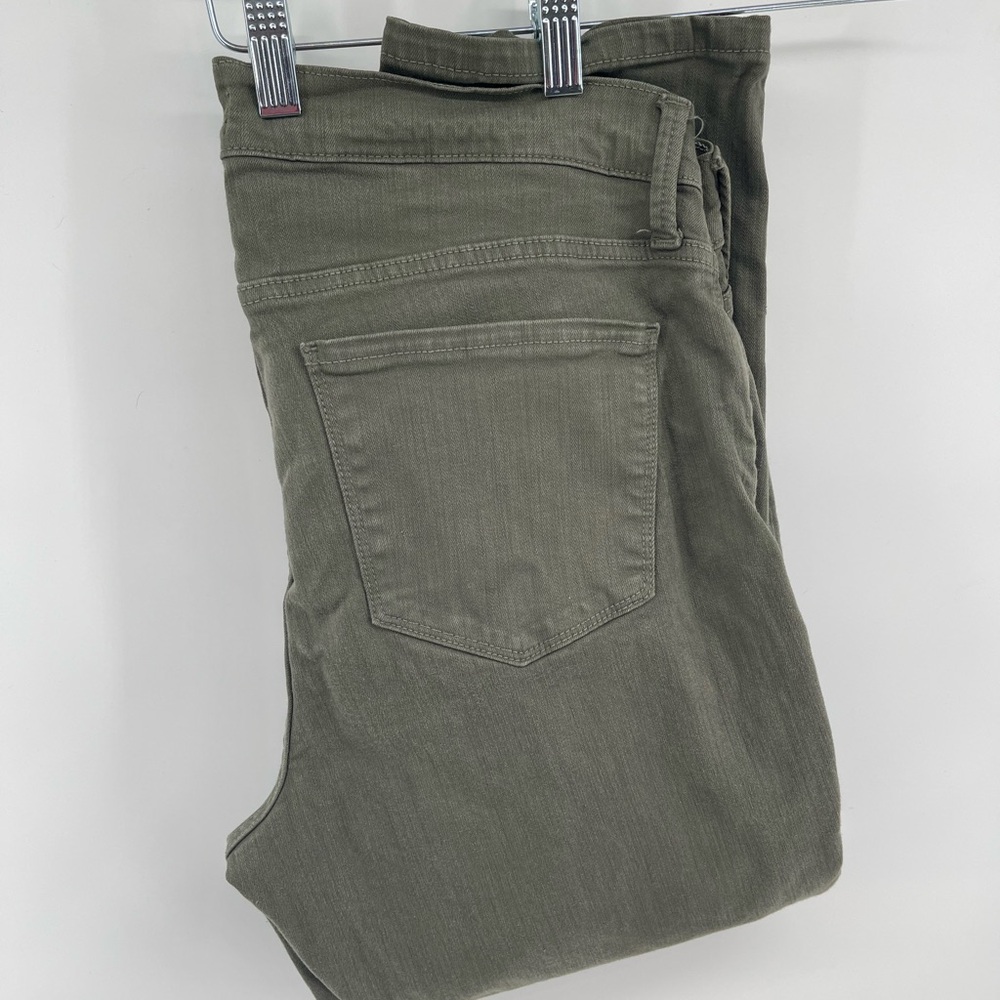 NYDJ Dayla Wide Cuff Capri Lift Tuck Solid Olive 12P Summer Casual Designer - Picture 2 of 7